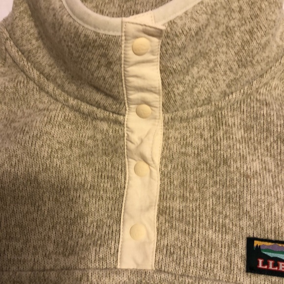 LL Bean sweater with snap neck closure. - Picture 4 of 9